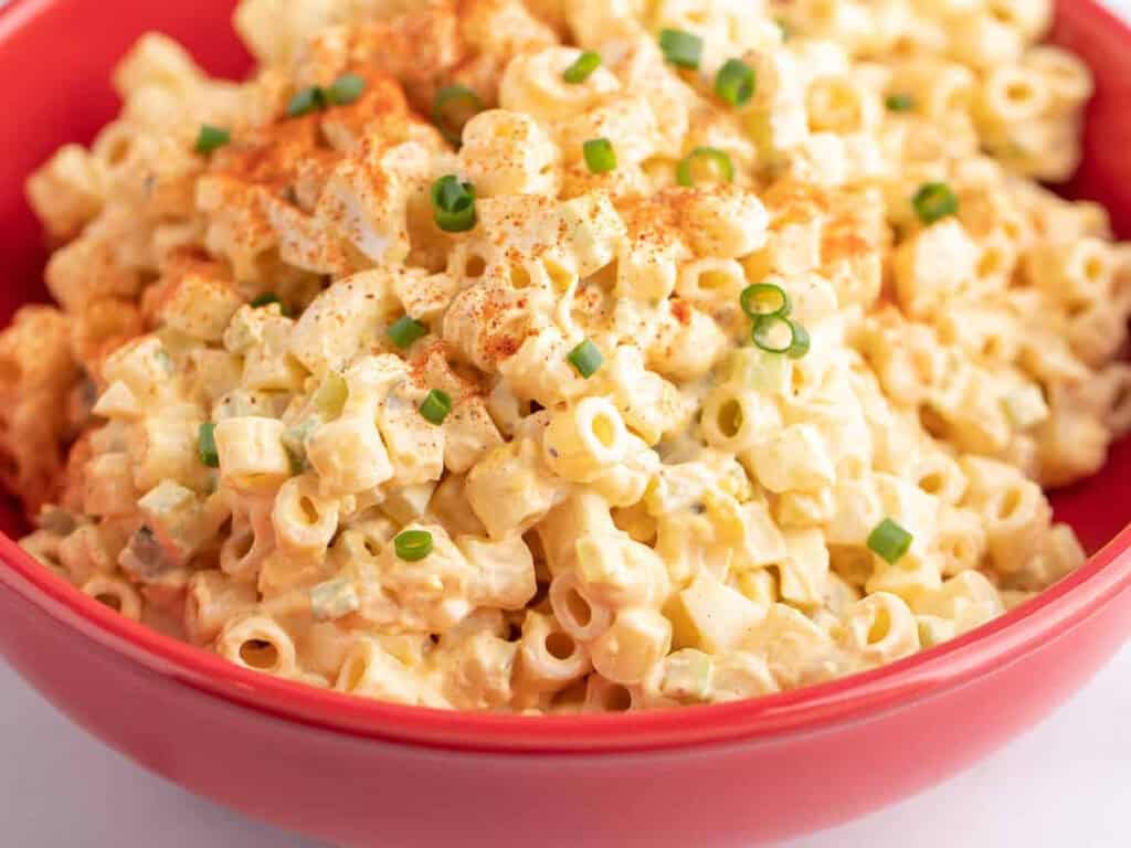 pasta salad that contains hardboiled eggs
